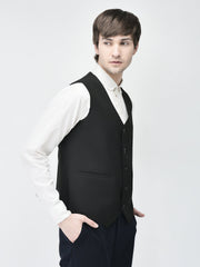 Noir Black Waist Coat