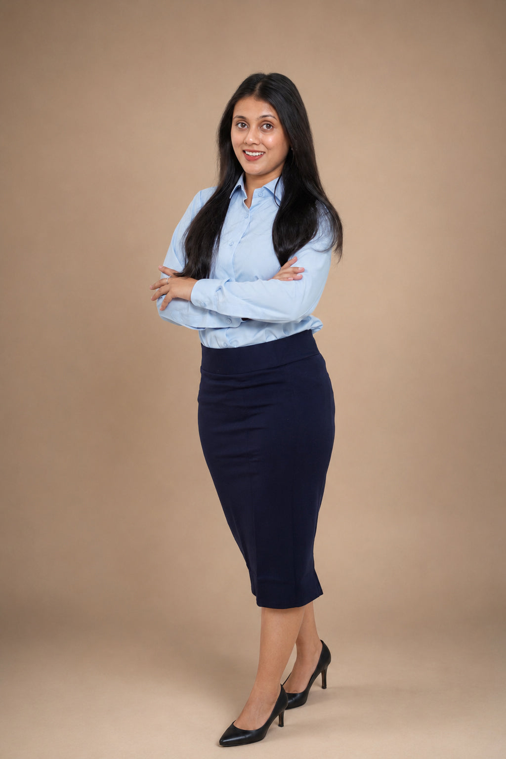 Navy Stretch Skirt